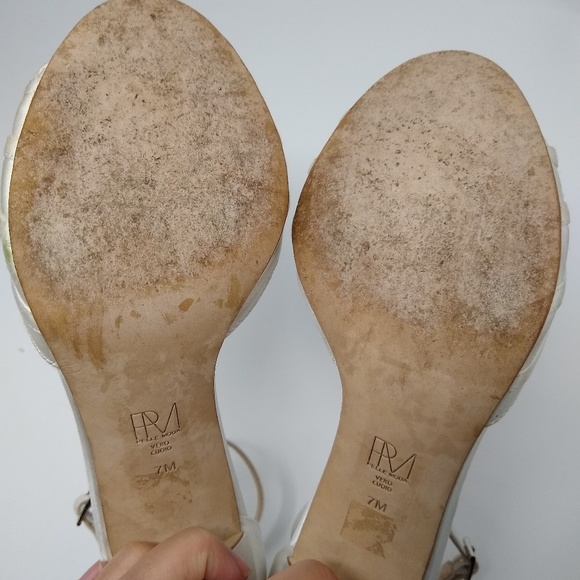 Pelle Moda | white satin & leather heels - Picture 5 of 6